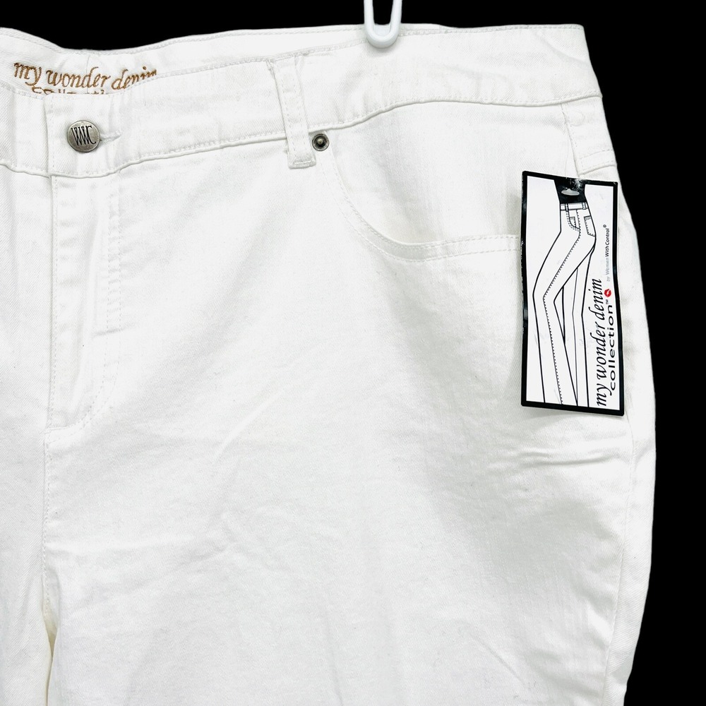 My Wonder Denim Women's White Cropped Jeans Plus Size 22 Stretch High Rise NWT - Picture 4 of 11